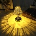 LED diamond crystal table lamp Night Light for Bed Room decoration living room atmosphere light Gift (2 X AAA Batteries)