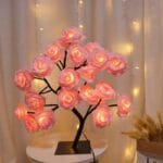 24 LED Rose Flower Tree Lamp - Image 2