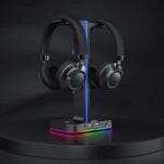 HAVIT TH650 RGB Headset Stand with Dual Hanger & 2 USB Ports